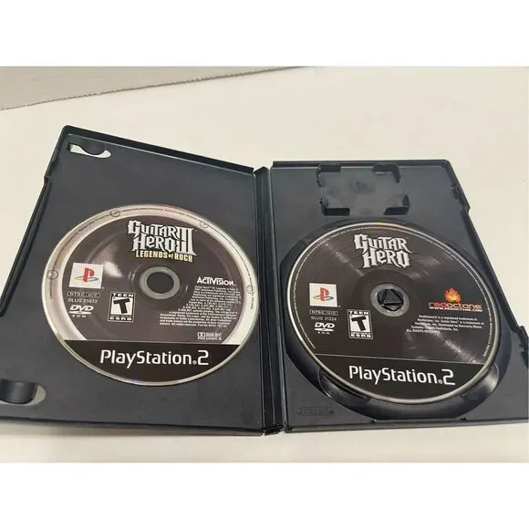 PS2 PlayStation 2 Guitar Hero & Guitar Hero 3 Legends of Rock disc only - Picture 1 of 2